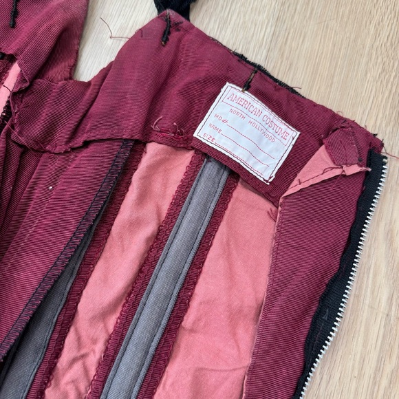 Vintage Burgandy Boned Costume Corset - Picture 5 of 5